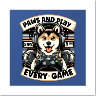 Game On: Shiba Inu's Ultimate Gaming Session Posters and Art